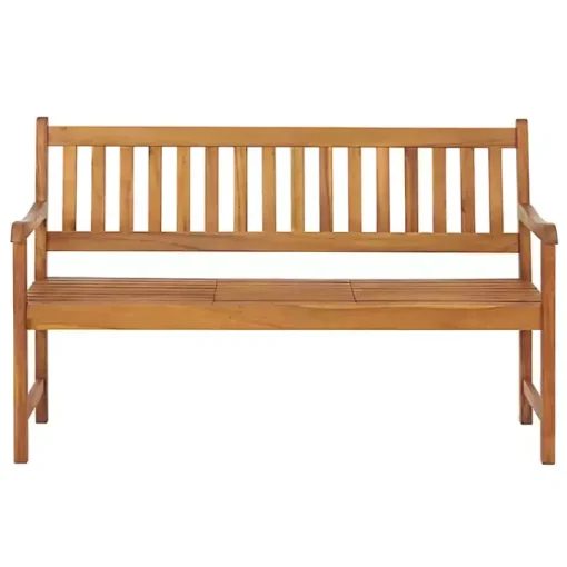 Natural Acacia Wood Bench with Pop-Up Table