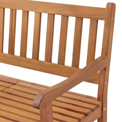 Natural Acacia Wood Bench with Pop-Up Table