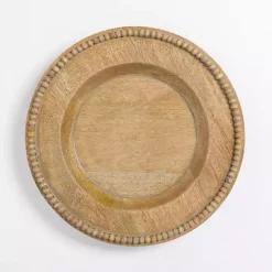 Natural Beaded Wood Charger