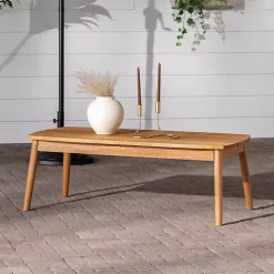 Natural Eucalyptus Wood Outdoor Coffee Table