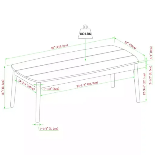 Natural Eucalyptus Wood Outdoor Coffee Table