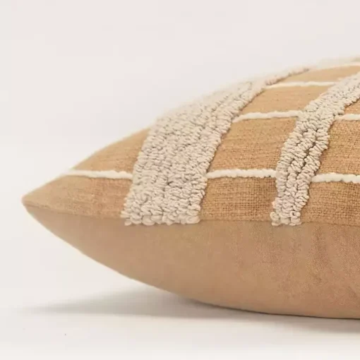 Natural Leo Striped Pillow
