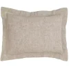 Natural Linen Down Hemstitched Lumbar Pillow