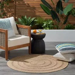 Natural Seagrass Indoor/Outdoor Area Rug, 4x4
