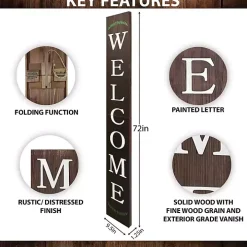 Natural Welcome Laurel Porch Board