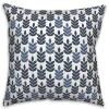 Navy & White Leaves Indoor/Outdoor Pillow