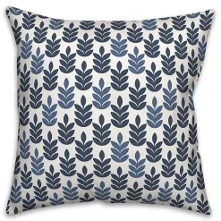Navy & White Leaves Indoor/Outdoor Pillow