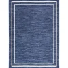 Navy Bordered Indoor/Outdoor Area Rug, 6x9