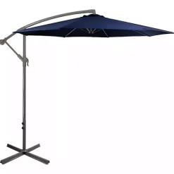 Navy Offset Hand Crank Outdoor Umbrella
