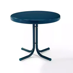 Navy Retro Metal Outdoor Side Table