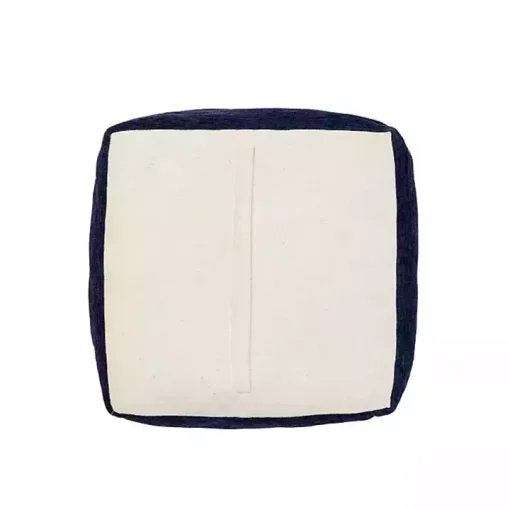 Navy Turkish Motifs Ultra-Soft Pouf