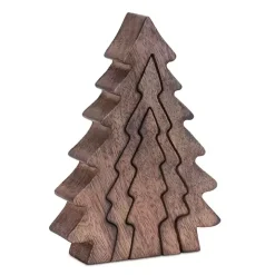 Nesting Pine Tree Figurines, Set of 3