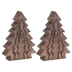 Nesting Pine Tree Figurines, Set of 3