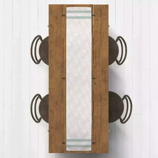 Neutral Coral Stripe Table Runner, 90 in.
