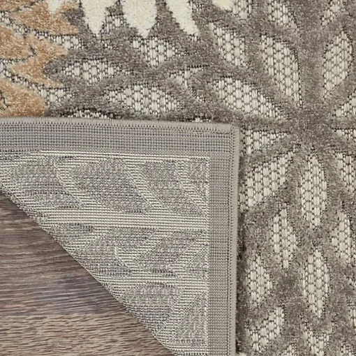 Neutral Floral Burst Outdoor Area Rug, 7x10