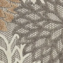 Neutral Floral Burst Outdoor Area Rug, 7x10