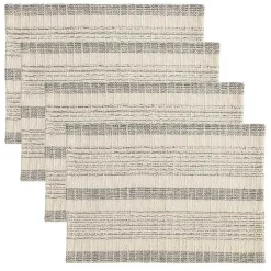 Neutral Striped Woven Placemats, Set of 4