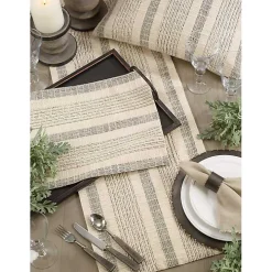 Neutral Striped Woven Placemats, Set of 4