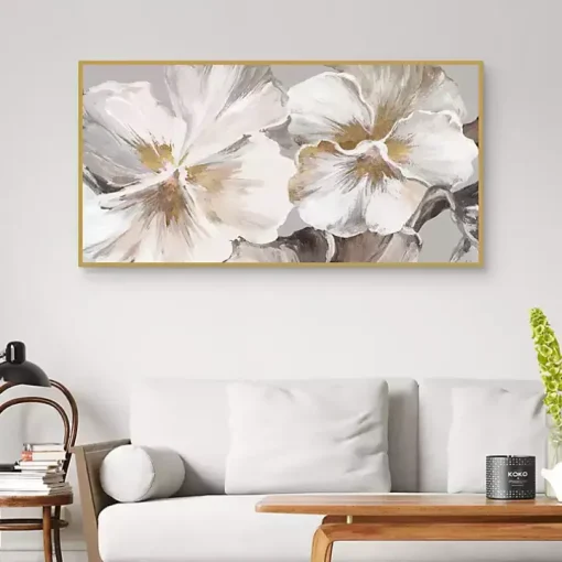 Nostalgic Neutral Framed Canvas Art Print