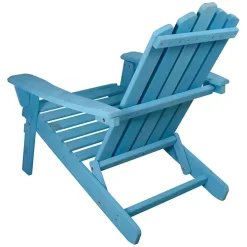 Ocean Blue Outdoor Folding Adirondack Chair