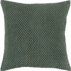 Olive Green Woven Nubby Pillow