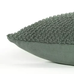 Olive Green Woven Nubby Pillow