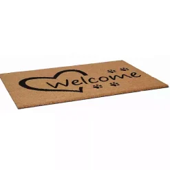 Open Heart Welcome Paws Doormat