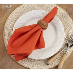 Orange Everyday Polyester Cloth Napkins, Set of 12