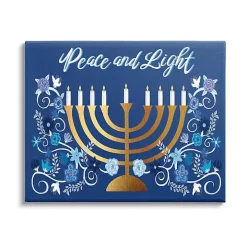 Peace and Light Menorah Canvas Art Print