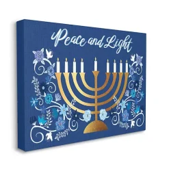 Peace and Light Menorah Canvas Art Print