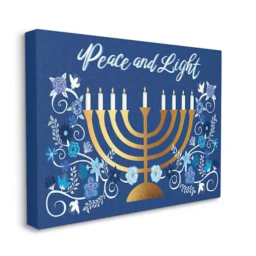 Peace and Light Menorah Canvas Art Print