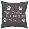 Personalized Gray Dogs Welcome Paws Pillow