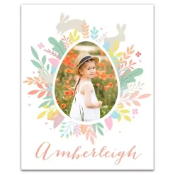 Personalized Photo Egg Wreath Canvas Print