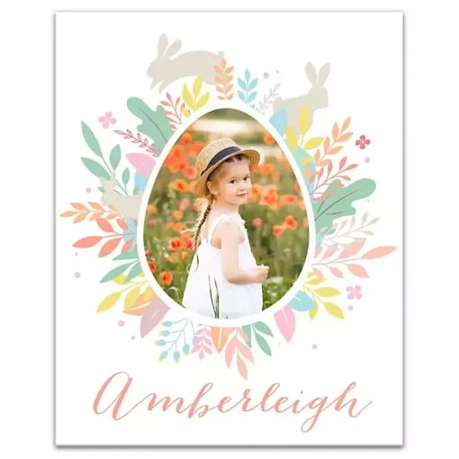 Personalized Photo Egg Wreath Canvas Print