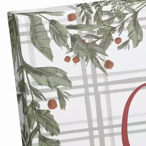 Personalized Plaid Botanical Canvas Art Print