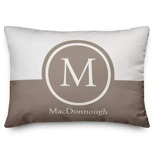 Personalized Simple Circle Monogram Outdoor Pillow