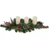 Pine and Berry Pillar Candle Centerpiece