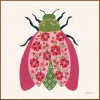 Pink Beetle Framed Canvas Art Print