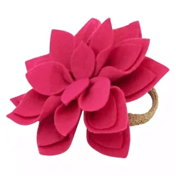 Pink Blossom Napkin Rings, Set of 4