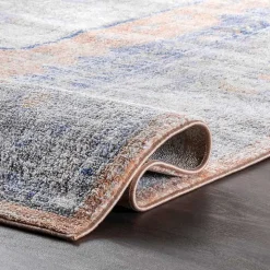 Pink Vintage Floral Print Area Rug, 5x7