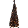 Pre-Lit Black Halloween Pumpkin Tree, 4 ft.