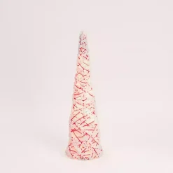 Pre-Lit Candy Cane Pom Pom Christmas Tree, 24 in.