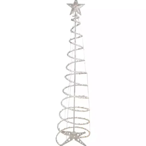 Pre-Lit Clear White Spiral Tree, 6 ft.