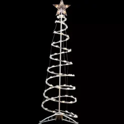 Pre-Lit Clear White Spiral Tree, 4 ft.
