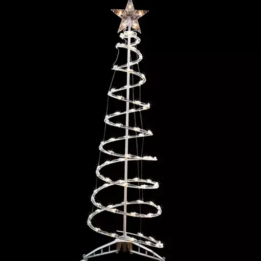 Pre-Lit Clear White Spiral Tree, 4 ft.