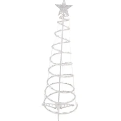 Pre-Lit Clear White Spiral Tree, 4 ft.