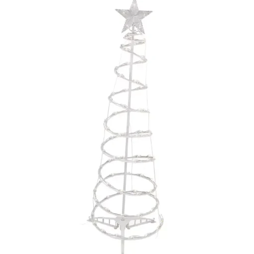 Pre-Lit Clear White Spiral Tree, 4 ft.