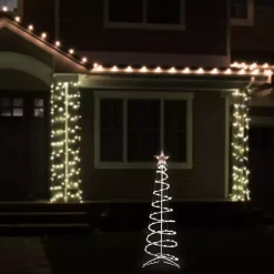Pre-Lit Clear White Spiral Tree, 4 ft.