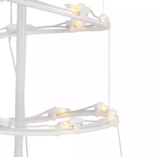 Pre-Lit Clear White Spiral Trees, Set of 2