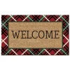 Red & Green Plaid Welcome Doormat